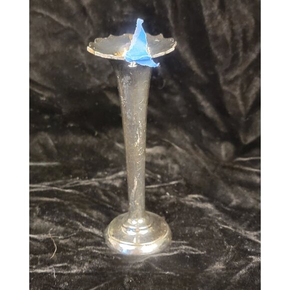 Vintage Silver-Plated Trumpet Bud Vase - Picture 3 of 16
